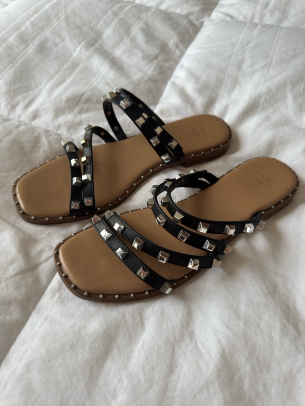 Studded Multi-Strap Slide Sandals